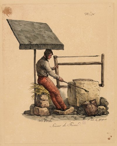#39;Les Cris de Paris#39;teki taş kesici by Carle Vernet