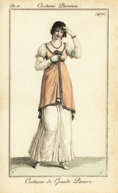 Kadın çok resmi kostüm, Paris by Carle Vernet