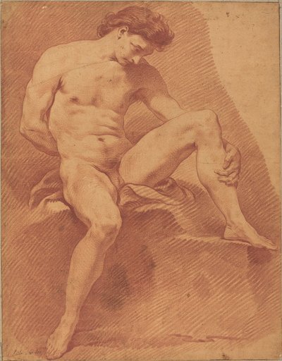 Oturan Erkek Çıplak by Carle van Loo