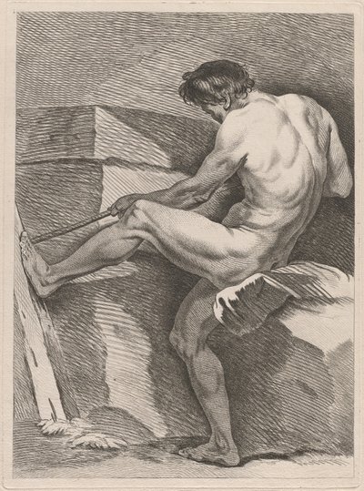 Adam Bir İp Çekiyor, Ayağı Bağlanmış by Carle van Loo