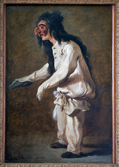 Polichinella (Pulcinella). Carle Van Loo (1705-1765), Tuval Üzerine Yağlıboya Tablo by Carle van Loo