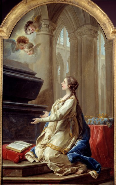 Aziz Clothilde duada Carle Van Loo (1705-1765) tarafından 18. yüzyıl Brest, Güzel Sanatlar Müzesi. by Carle van Loo