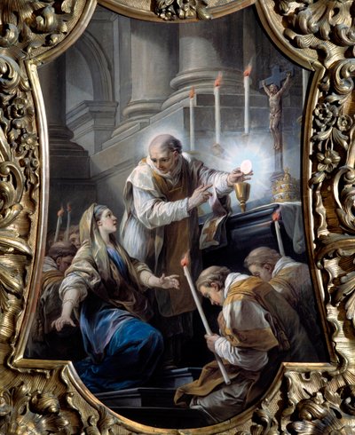 Ev Sahibinin Mucizesi Tablosu Carle van Loo (1705-1765) 18. yüzyıl Lyon musee des Beaux Arts by Carle van Loo