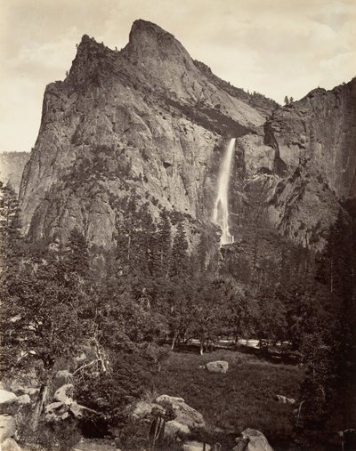 Gelin Peçe Güz, 940 fit, Yosemite, yaklaşık. 1872, basılmış yaklaşık. 1876. by Carleton E. Watkins.
