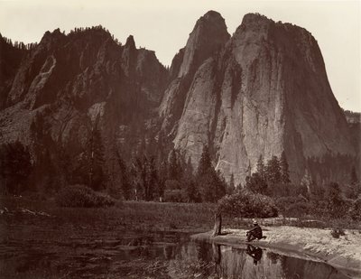 Katedral Kayaları, Yosemite, yak. 1872, basılmış yaklaşık. 1876. by Carleton E. Watkins.