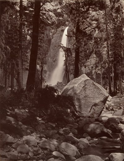 Aşağı Yosemite Şelalesi, 1.600 fit, yaklaşık. 1872, basılmış yaklaşık. 1876. by Carleton E. Watkins.