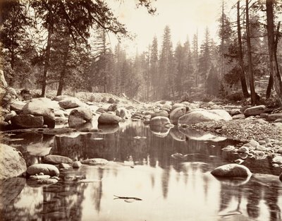 Merced Nehri, yaklaşık 1872, basılmış yaklaşık. 1876. by Carleton E. Watkins.