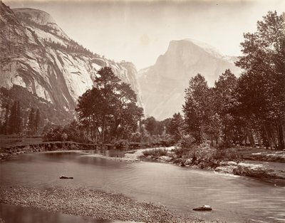 Kuzey ve Güney Kubbesi, Yosemite, yak. 1872, basılmış yaklaşık. 1876. by Carleton E. Watkins.