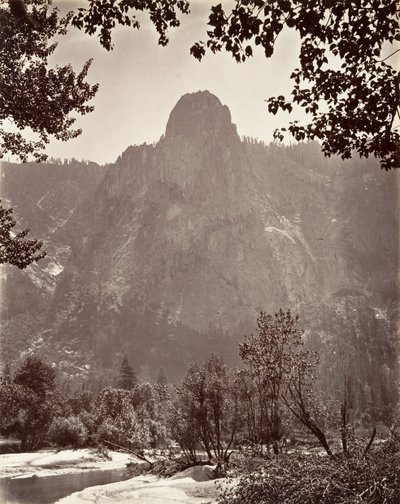 Sentinel Kayası, Yosemite, yak. 1872, basılmış yaklaşık. 1876. by Carleton E. Watkins.