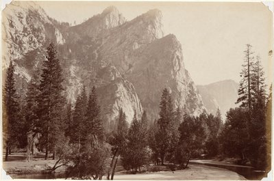 The Three Brothers, 4,480 feet, Yosemite Valley by Carleton E. Watkins