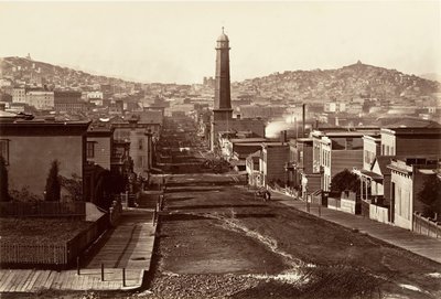 First Street, San Francisco, 1864, basılmış yakl. 1876. by Carleton Emmons Watkins