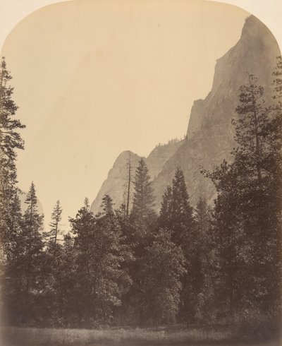 Yarım Kubbenin Anahat Görünümü, 4967 Feet, 1861. by Carleton Emmons Watkins