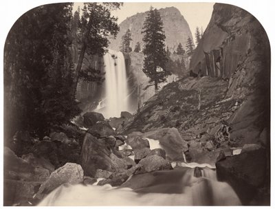 Piwyac, İlkbahar Sonbaharı, 300 fit, Yosemite, 1861. by Carleton Emmons Watkins