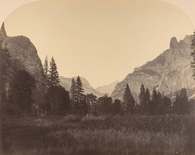 Vadinin Yukarısında, Kuzey Kubbe Merkezde, Sentinel Solda, 1861. by Carleton Emmons Watkins