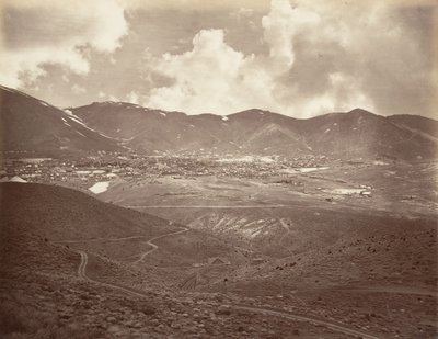 Virginia City, 1875, basılmış yakl. 1876. by Carleton Emmons Watkins