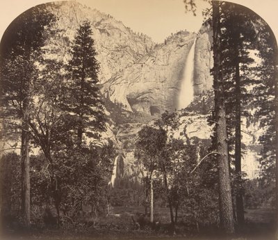 Yosemite Güz. Vadiden aşağı. 2637 Ft., 1861. by Carleton Emmons Watkins