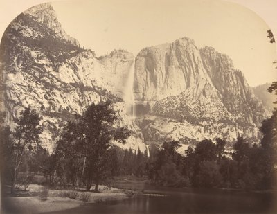 Yosemite Şelalesi, Nehir Manzaralı, 2637 Feet, 1861. by Carleton Emmons Watkins