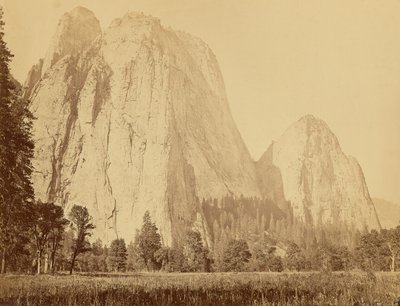 [Cathedral Rocks, 2600 feet yüksekliğinde] by Carleton Watkins