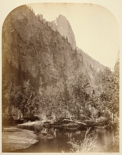 Sentinel (Vadiden aşağıya bakış) 3270 ft. Yo Semite. by Carleton Watkins