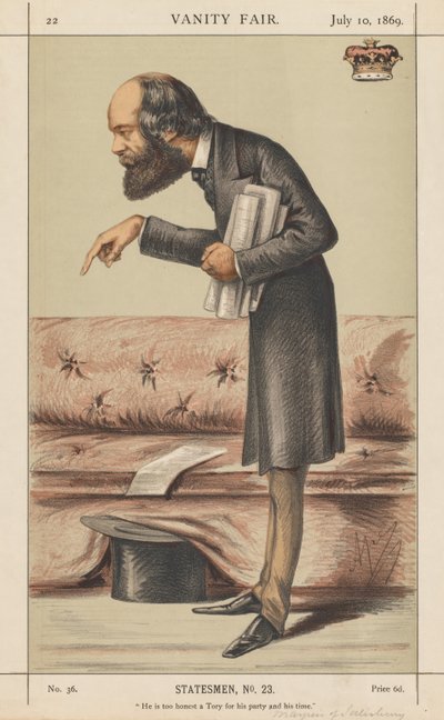 Vanity Fair: Devlet Adamı, No. 23 "Partisi ve zamanı için fazla dürüst bir Muhafazakar" by Carlo (Ape) Pellegrini
