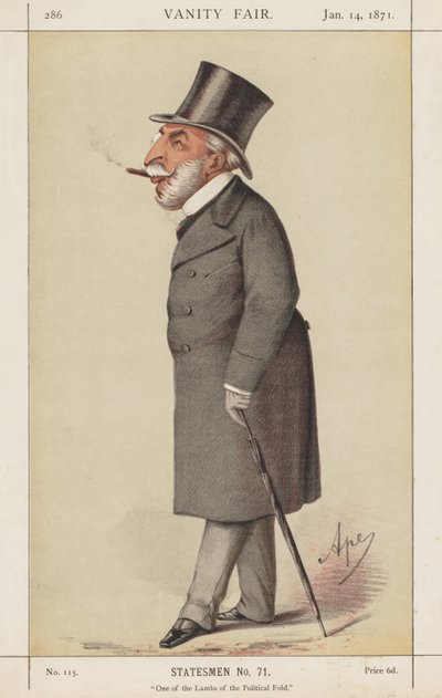 Vanity Fair: Devlet Adamı, No. 71 "Politik Kıvrımın Kuzularından Biri" by Carlo (Ape) Pellegrini