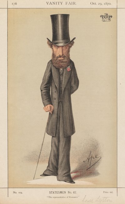 Vanity Fair: Devlet Adamları No. 67 "Romantizm Temsilcisi" by Carlo (Ape) Pellegrini