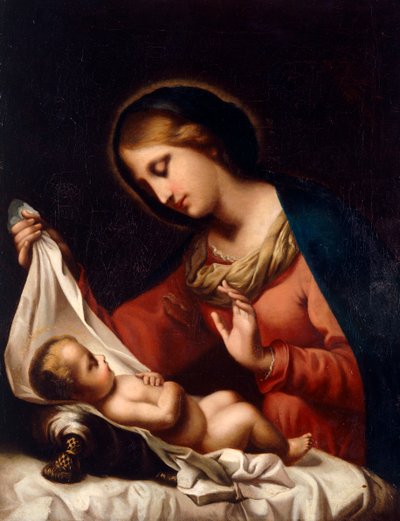 Madonna ve Çocuk (tuval üzerine yağlıboya) by Carlo (after) Dolci