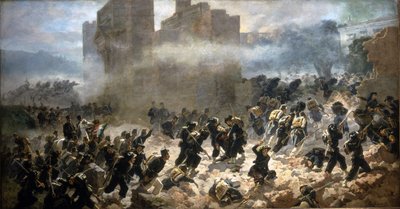 Porta Pia Breche - Roma, 20/09/1870. C. Ademollo tarafından boyama. by Carlo Ademollo