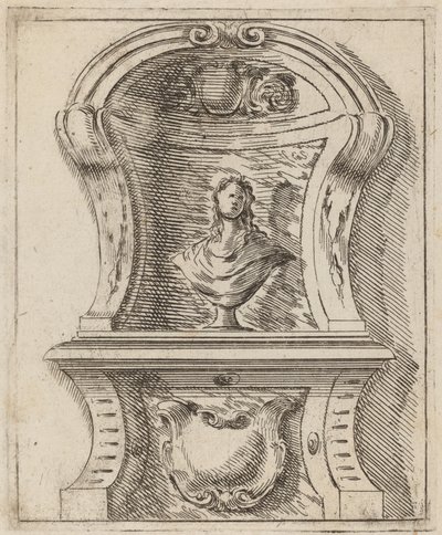 Büstü ile Mimari Motif by Carlo Antonio Buffagnotti