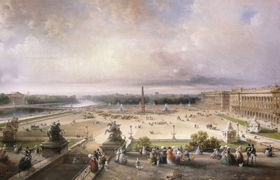 Concorde Meydanı, Paris, 1853 by Carlo Bossoli