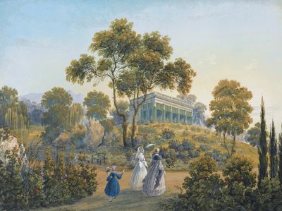 Miskhor'un görünümü, yaklaşık 1842 by Carlo Bossoli