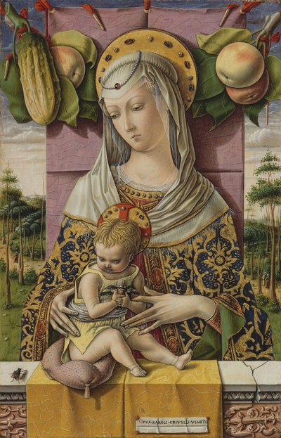 Madonna ve Çocuk, c.1480 (ahşap üzerine tempera ve altın) by Carlo Crivelli
