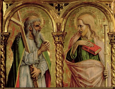 St. Andrew ve St. James the Greater, SantEmidio poliptiğinden detay, 76636 panel detayında 1473 tempera by Carlo Crivelli