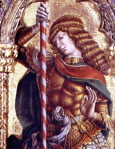 St. Michael, San Martino poliptiğinden detay (panelde tempera) (bkz. 76669) by Carlo Crivelli