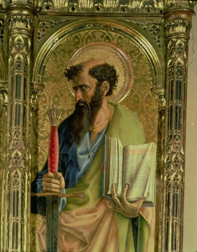 St. Paul, SantEmidio poliptiğinden detay, 76636 ve 76646 panel detayında 1473 tempera by Carlo Crivelli