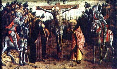 Çarmıha Gerilme, San Silvestro poliptiğinden orta sol predella paneli by Carlo Crivelli