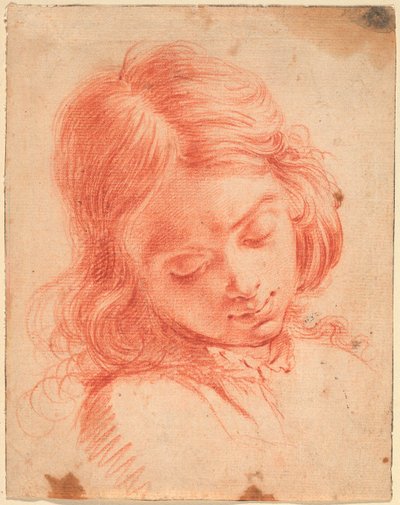 Aşağı bakan bir çocuğun büstü by Carlo Dolci