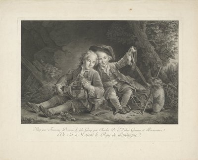 dağ sıçanı ile iki erkek by Carlo Domenico Melini