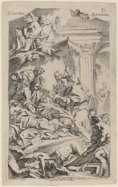 San Carlo Borromeo Veba Kurbanlarına Son Komünyonunu Veriyor by Carlo Innocenzo Carlone