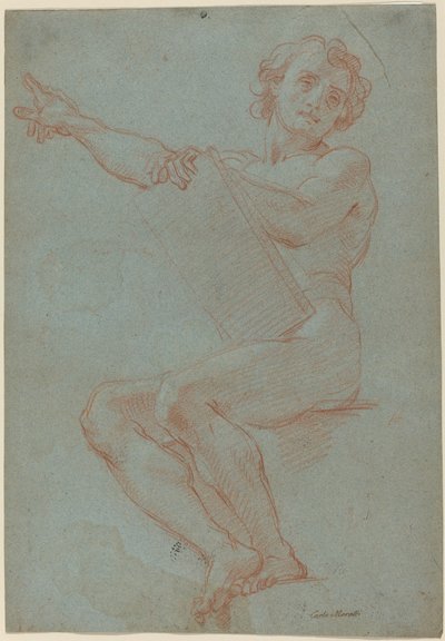 Oturan Adam Tablet Tutuyor by Carlo Maratta