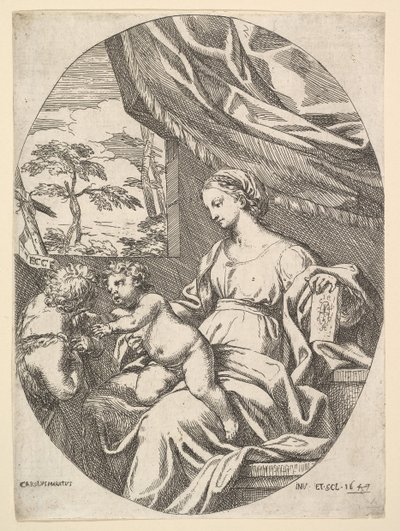 Vaftizci Yahya ile Bakire ve Çocuk, 1647. by Carlo Maratta or Maratti