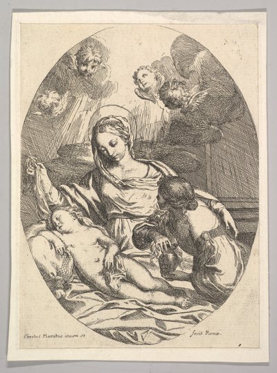 Meryem ve Magdalen ile Çocuk. by Carlo Maratta or Maratti