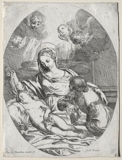Magdalen ile Madonna ve Çocuk by Carlo Maratti
