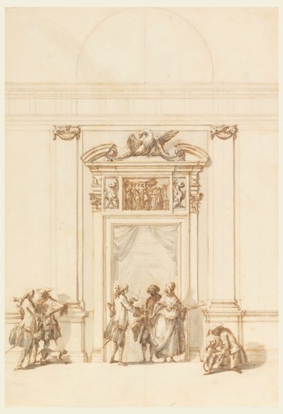 Kuzey Portalı, Büyük Galeri, Villa Albani, Roma, İtalya için Tasarım by Carlo Marchionni