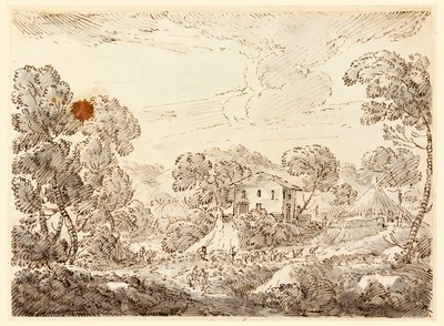 Çizim, Ormanlık Alanda Bir Köylünün Konutu, 1750-1770 by Carlo Marchionni