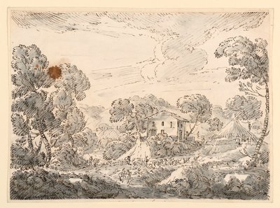 Çizim, Ormanlık Alanda Bir Köylünün Konutu, 1750-1770 by Carlo Marchionni