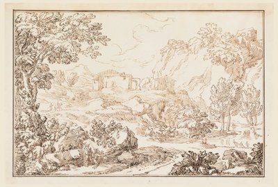 Çizim, Bir manzara, 1770-86 by Carlo Marchionni