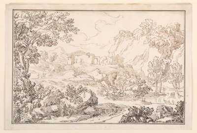 Çizim, Bir manzara, 1770-86 by Carlo Marchionni