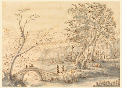 Çizim, Köprülü Manzara, 1770-1786 by Carlo Marchionni