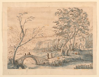 Çizim, Köprülü Manzara, 1770-1786 by Carlo Marchionni